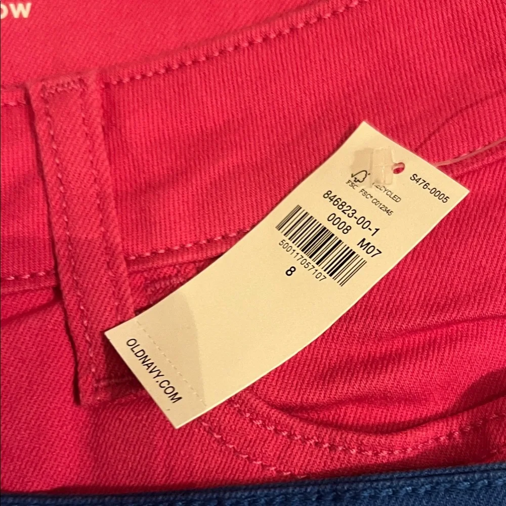 Set of 2 Old Navy Women's Brand New Pink and Deep Blue Jean Shorts - Picture 6 of 9